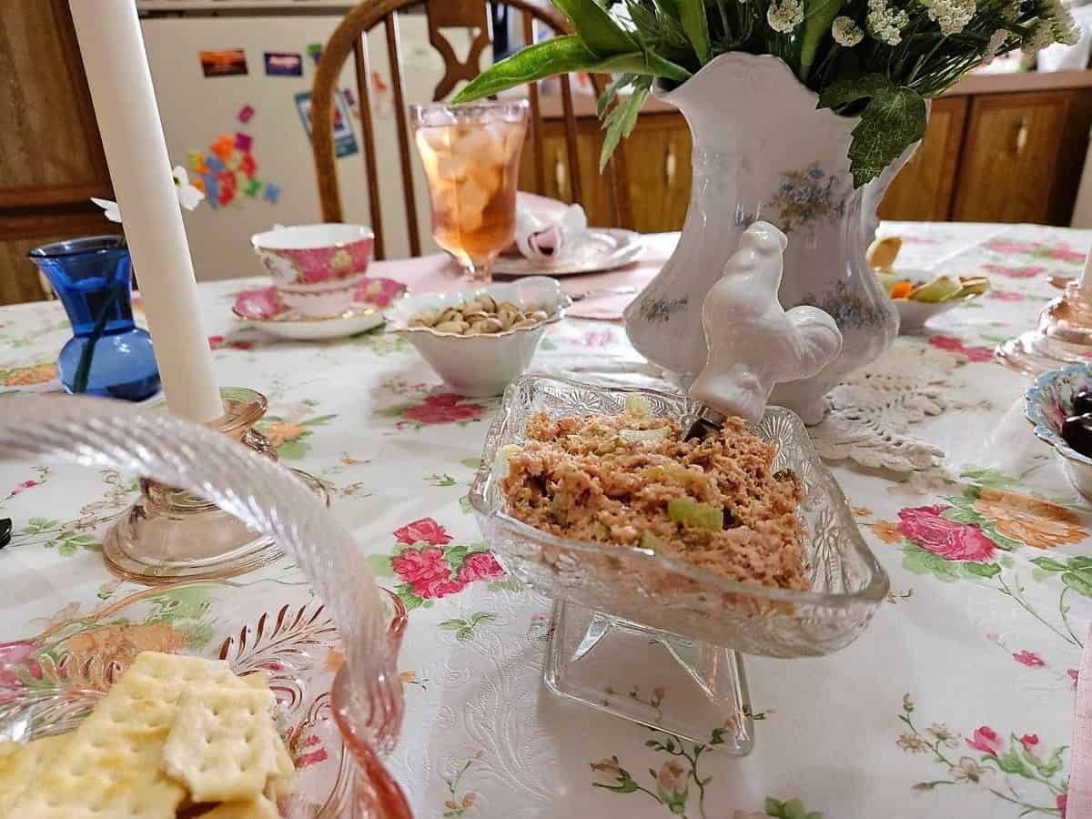 Ham Salad Served as a Spread with Snack Crackers
