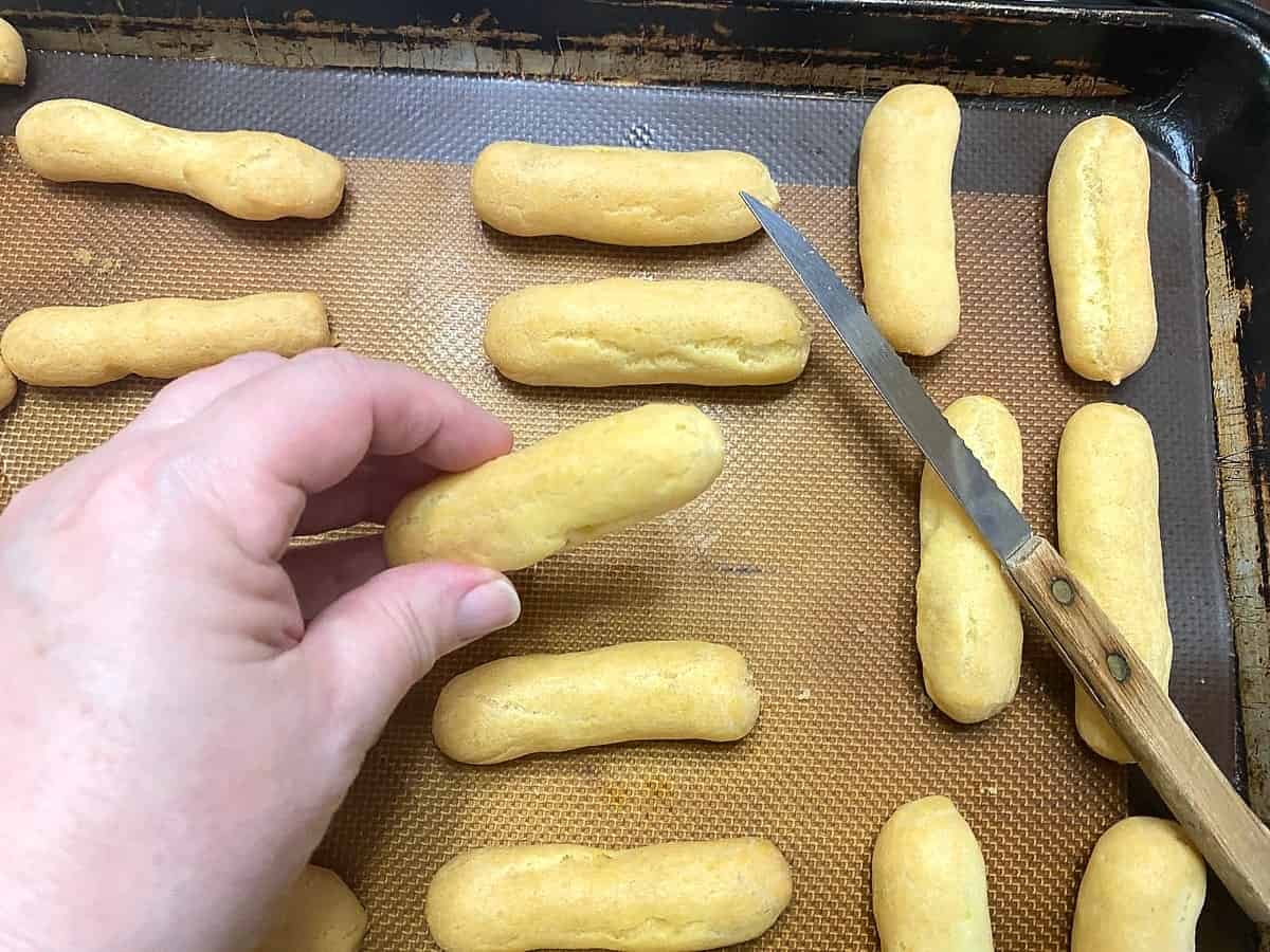 Poke Small Holes in Ends of Eclairs