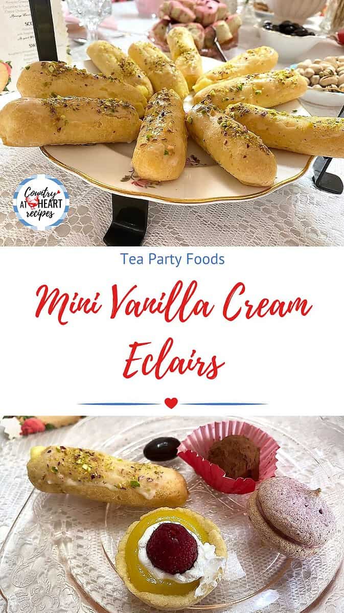Pinterest Pin - Mini Vanilla Cream Eclairs
