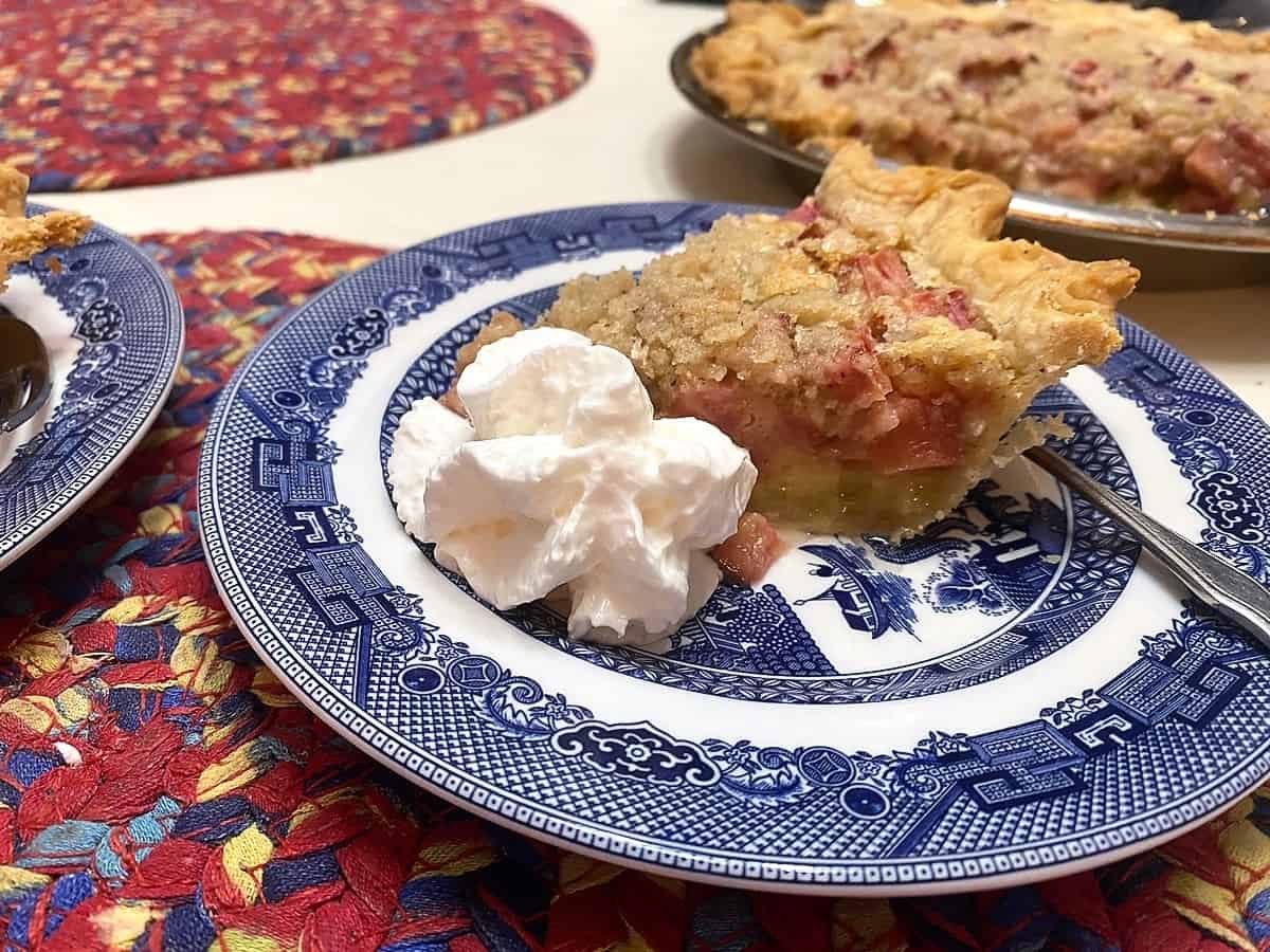 Serve Rhubarb Custard Pie with Whipped Topping