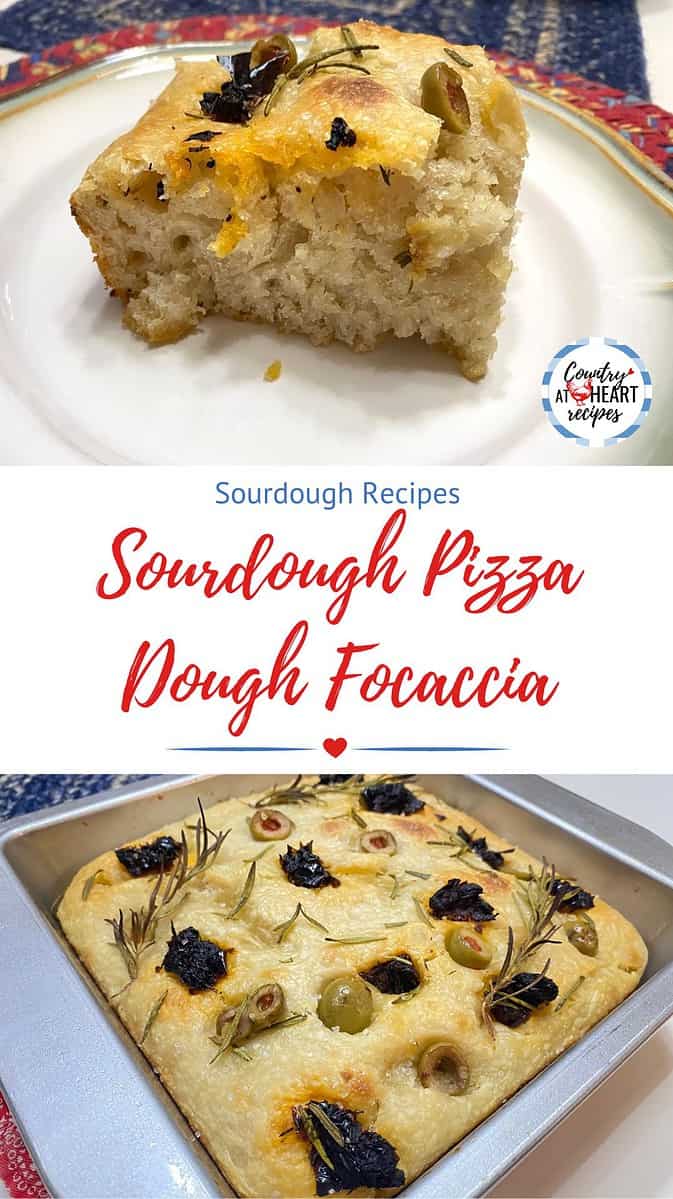 Pinterest Pin - Sourdough Pizza Dough Focaccia