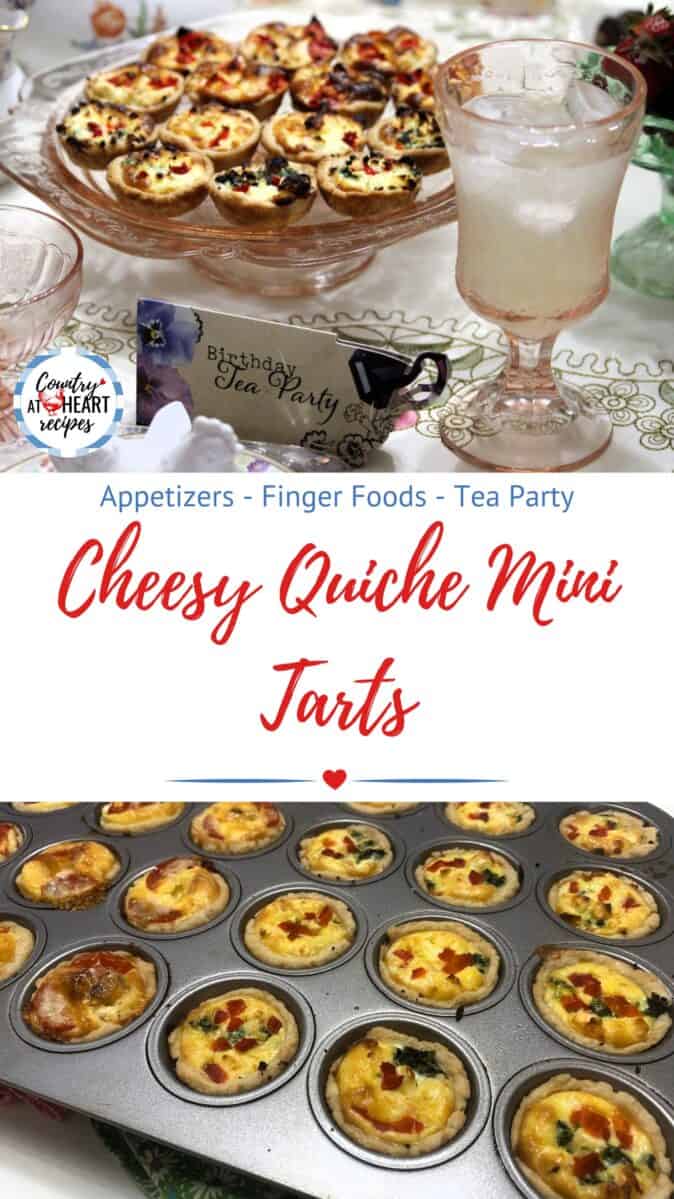 Pinterest Pin - Cheesy Quiche Mini Tarts