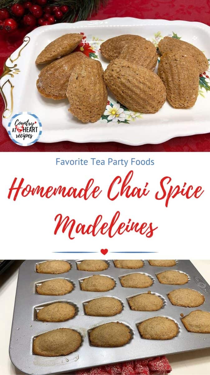 Pinterest Pin - Homemade Chai Spice Madeleines