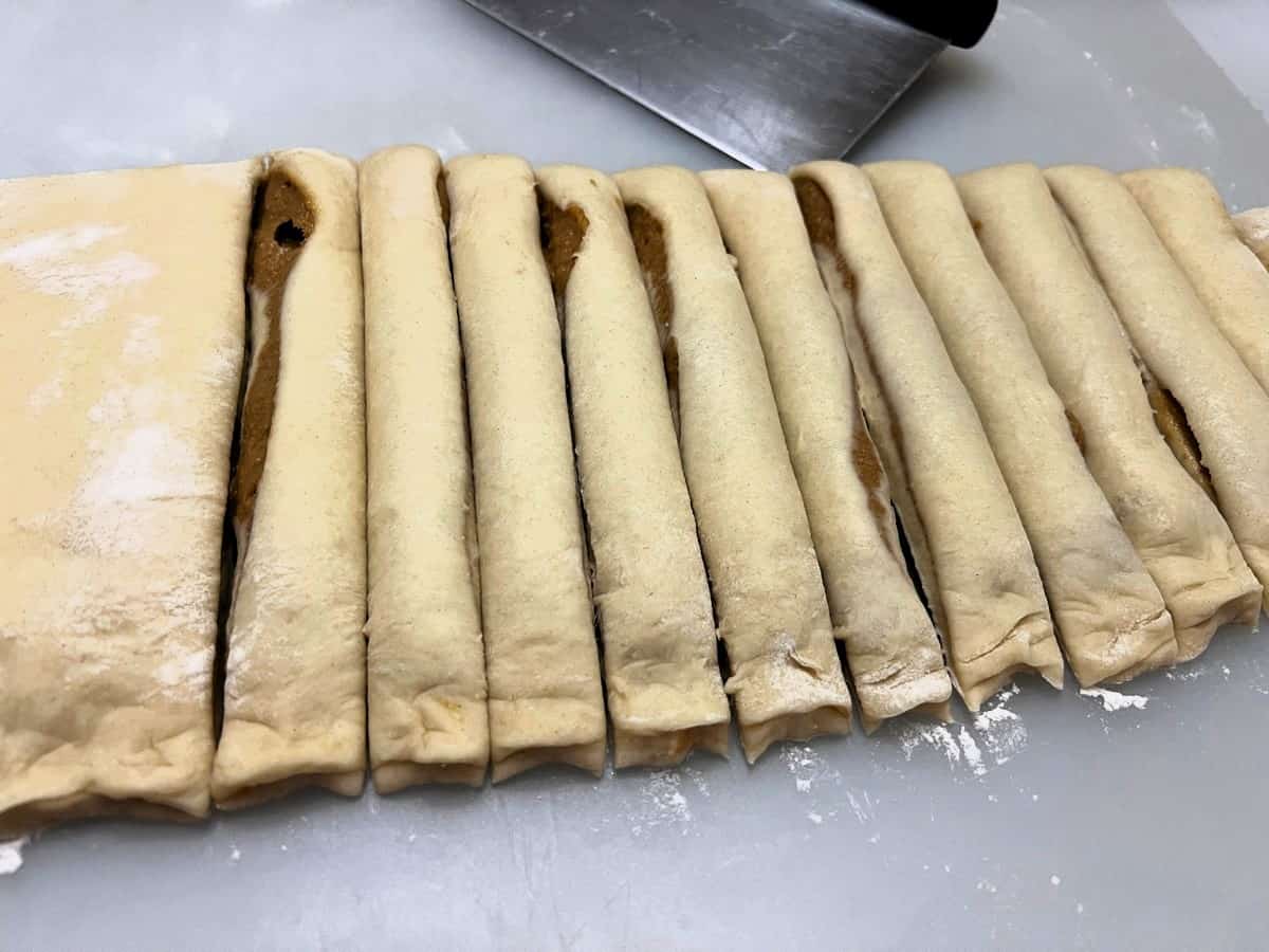 Fold Dough in Half Lengthwise - Slice Dough into 20-24 Sticks