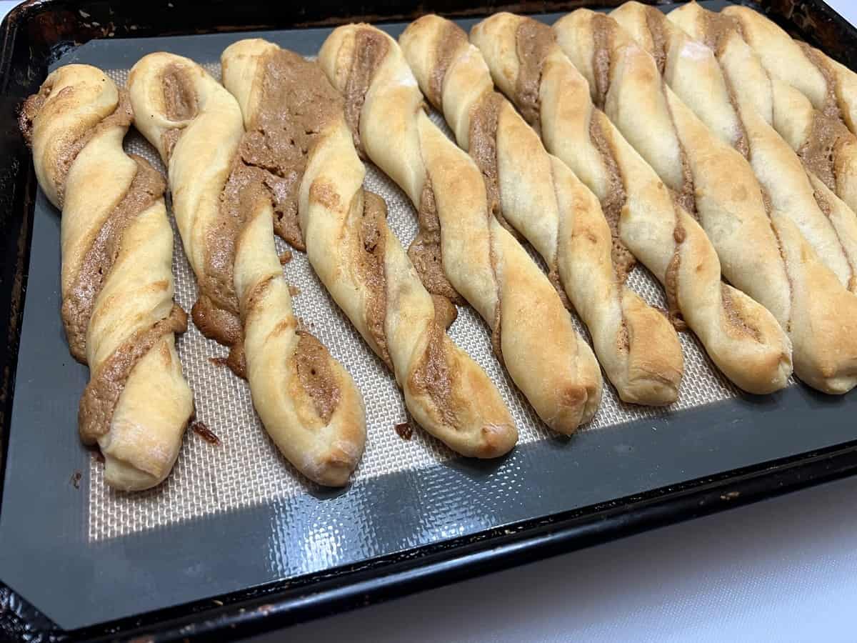 Baked Peanut Butter Bread Twists - Peanut Butter can be Messy