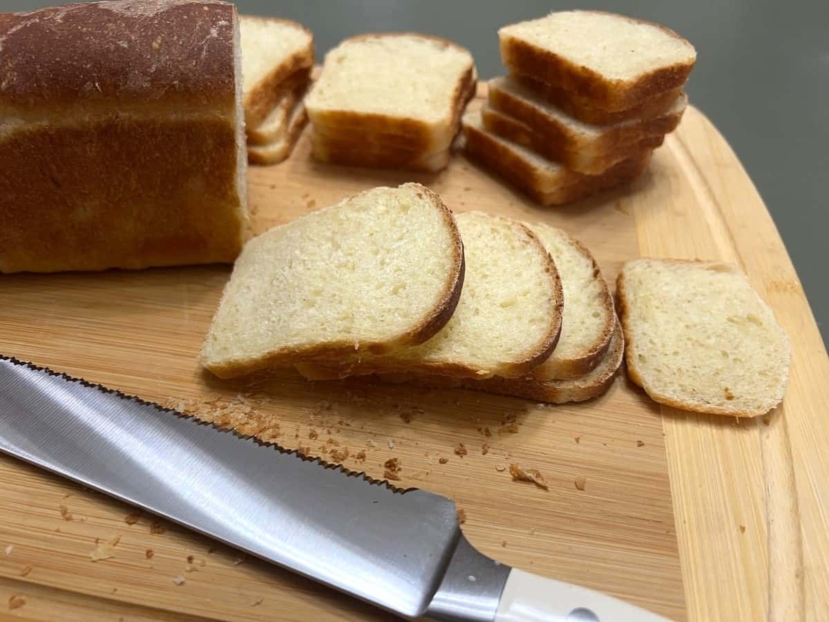 Sourdough Bread Sliced into Very Thin Slices for Tea Sandwiches