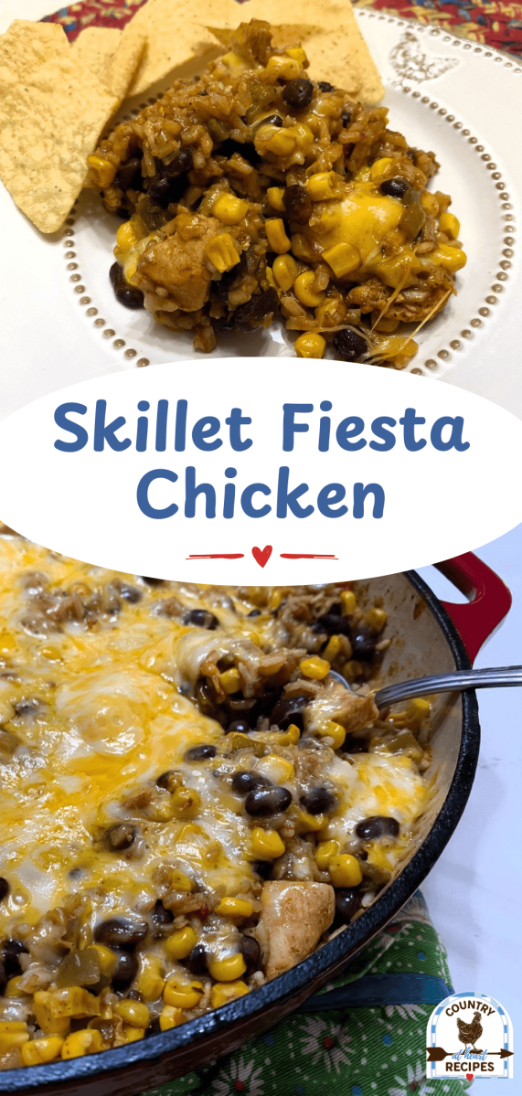 Pinterest Long Pin - Skillet Fiesta Chicken