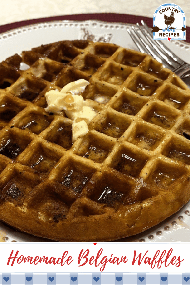 Pinterest Pin - Homemade Belgian Waffles