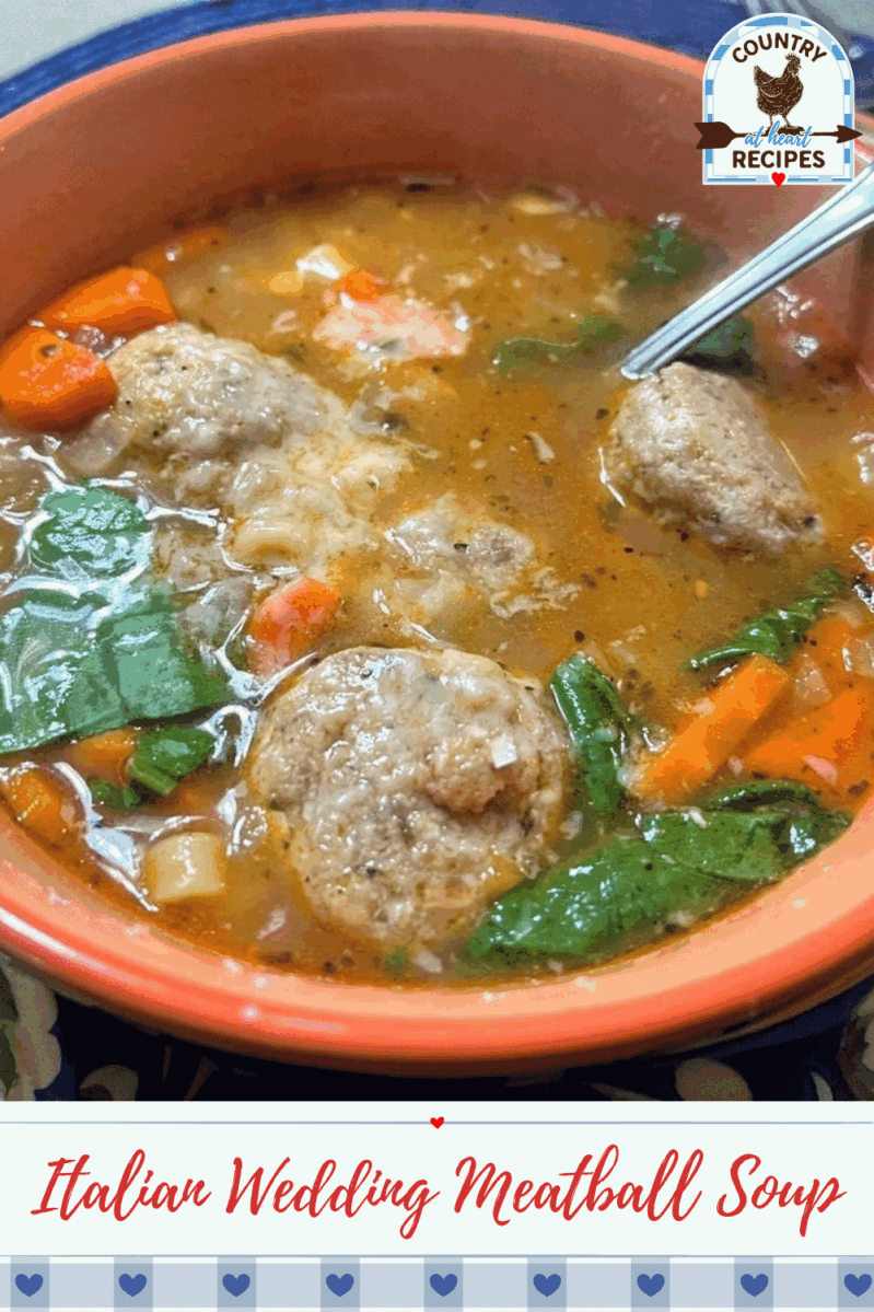 Pinterest Pin - Italian Wedding Meatball Soup