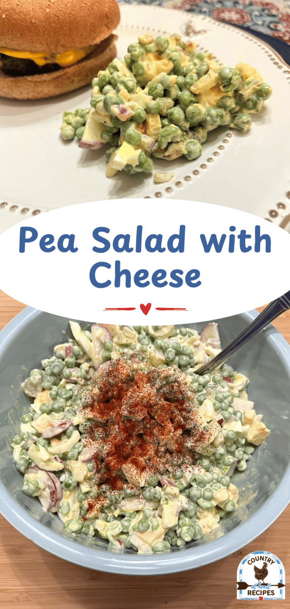 Pinterest Long Pin - Pea Salad with Cheese