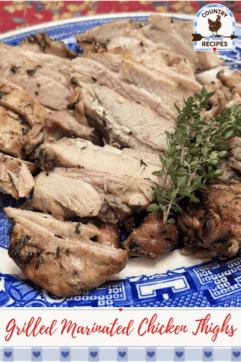 Pinterest Pin - Grilled Marinated Chicken Thighs