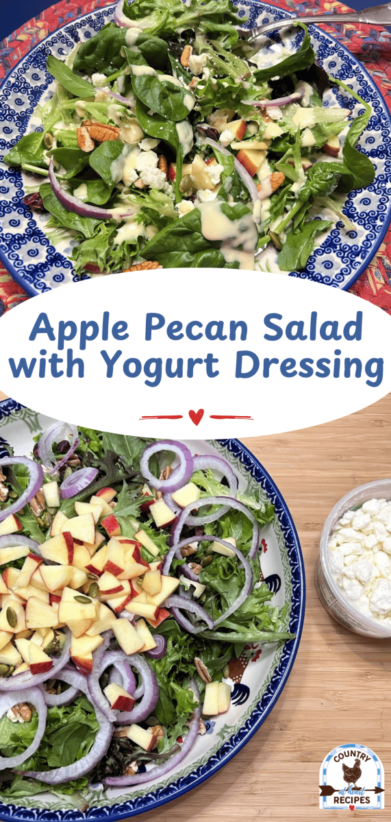 Pinterest Long Pin - Apple Pecan Salad with Yogurt Dressing