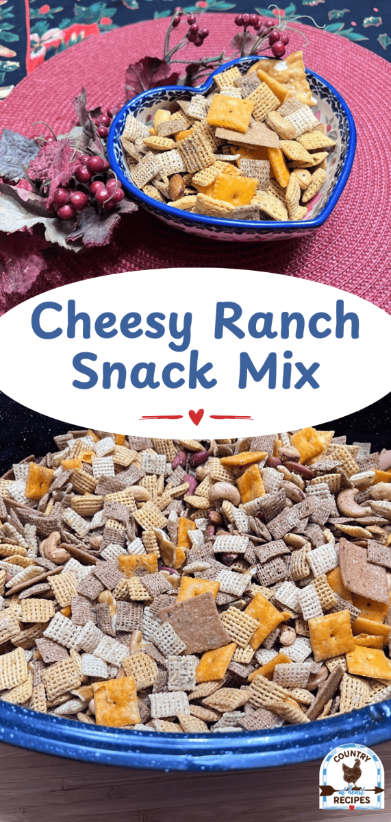 Pinterest Long Pin - Cheesy Ranch Snack Mix